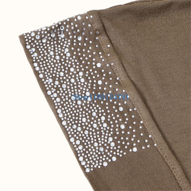 Women Formal Wear Hijab - 98km 우아한 라인 석 Decors Headscarf