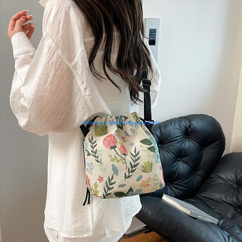 Shoulder Bag Structured - 573B 레트로 프린트 오버사이즈 숄더백 세련된