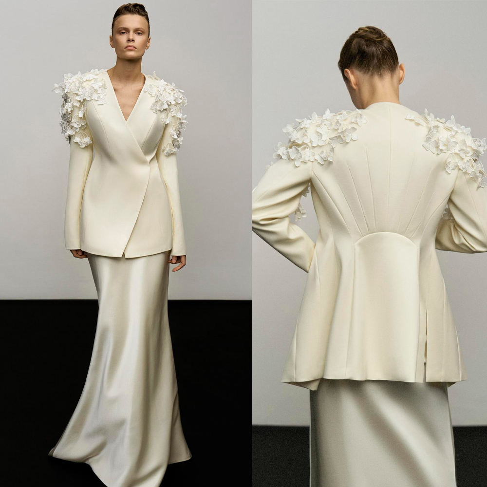 Formal Dress Female - 여성 드레스 정장 가운 아플리케 어깨
