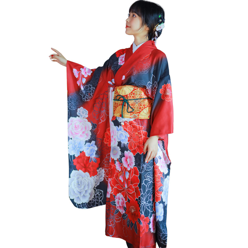 Women'S Formal Traditional Wear - 여성용 일본식 기모노 정장 프린트 무늬가