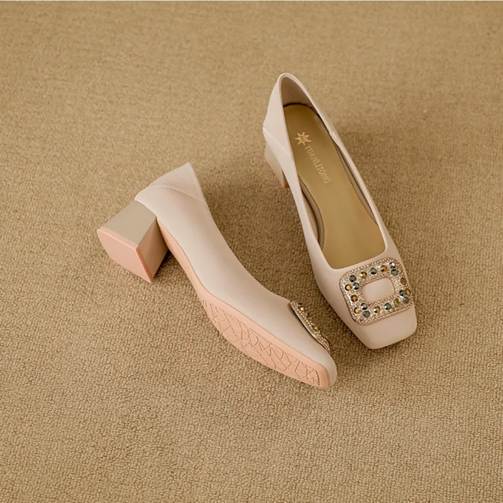2026년 여성 정장용 하이힐, 사각 버클 장식의 굵은 - Women Formal Office Wear Shoes 리뷰 및 가격