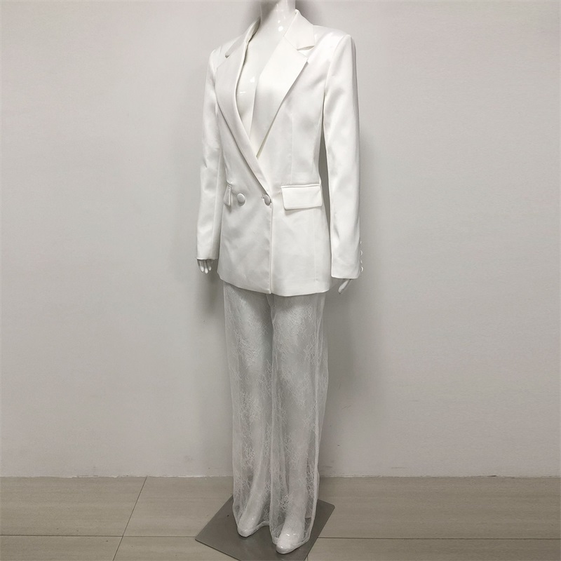 화이트 레이스 여성 정장 바지 세트 2피스 블레이저+섹 - Women'S Holiday Formal Wear 리뷰 및 가격
