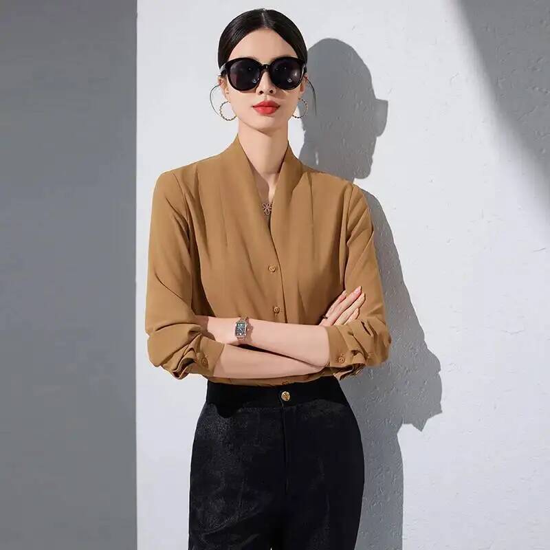 2025년 봄 가을 신상 패션 스타일 블라우스 셔츠 긴 - Women Formal Wear Stitching 리뷰 및 가격