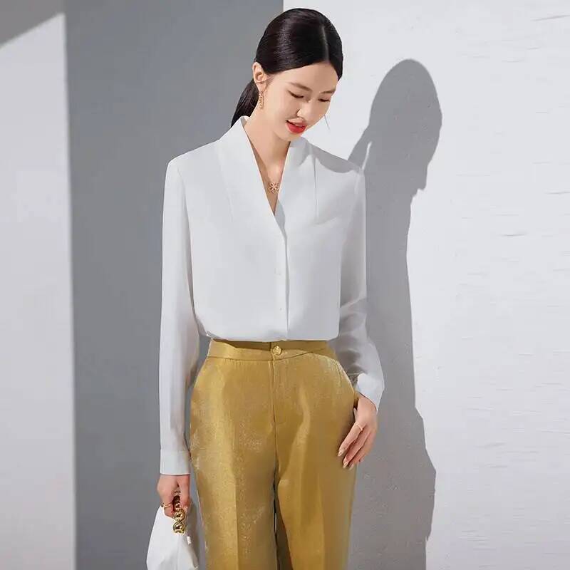 2025년 봄 가을 신상 패션 스타일 블라우스 셔츠 긴 - Women Formal Wear Stitching 리뷰 및 가격