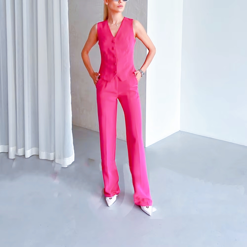 여성 정장 3피스 로즈 레드 투버튼 솔리드 컬러 포멀  - Women Formal Wear Stitching 리뷰 및 가격