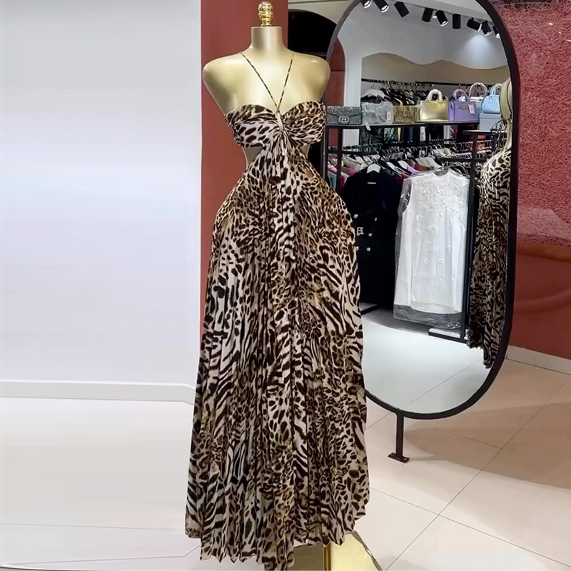 레오파드 프린트 여성 프롬 드레스 섹시 스트라이프 홀터 - Women'S Holiday Formal Wear 리뷰 및 가격