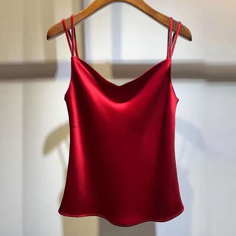 2025 섹시한 새틴 실크 캐미솔 여성 탱크 탑 자르기 - Silk Camisole Work 리뷰 및 가격