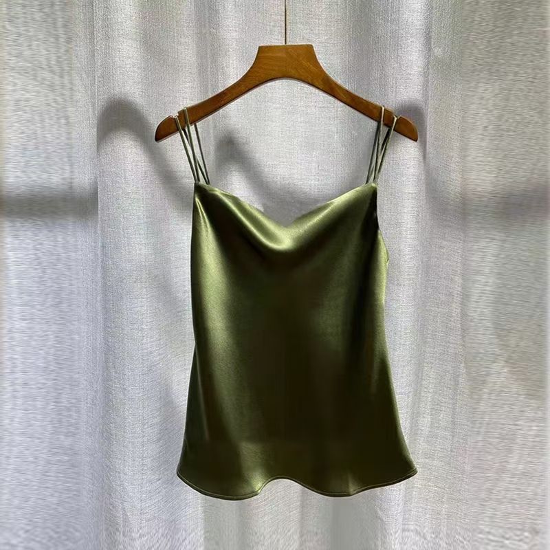 2025 섹시한 새틴 실크 캐미솔 여성 탱크 탑 자르기 - Silk Camisole Work 리뷰 및 가격