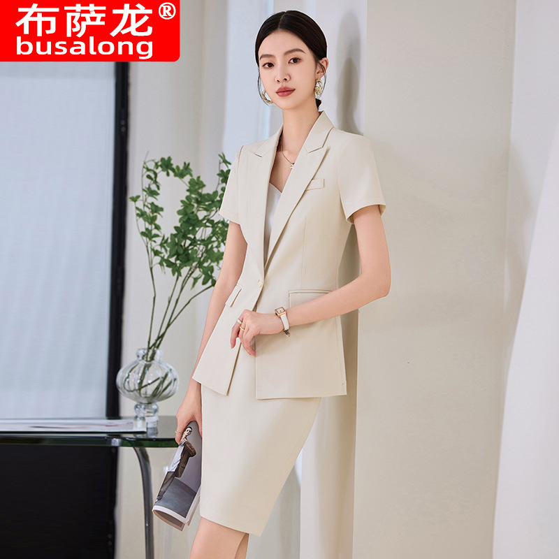 여성용 네이비 블루 반팔 정장 세트, 여름용 얇은 프로 - Women Formal Wear Store 리뷰 및 가격