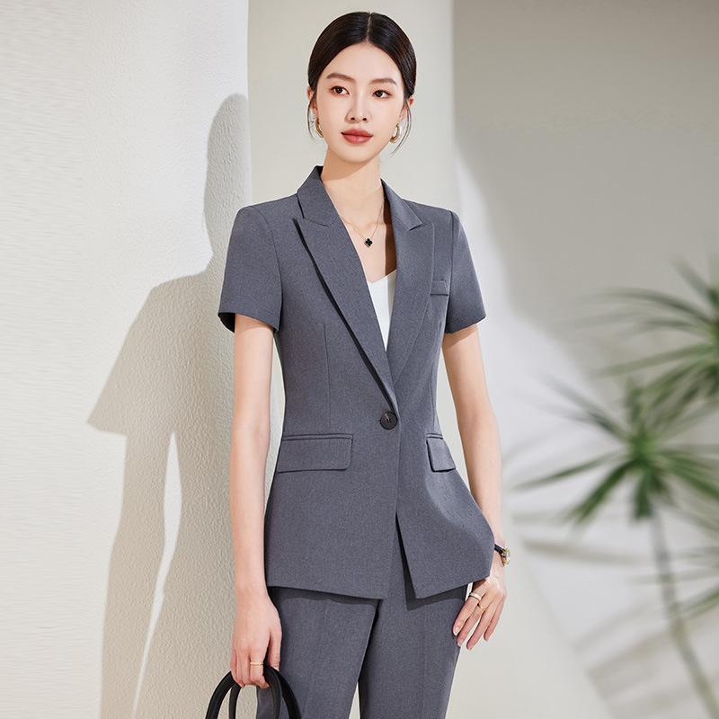 여성용 네이비 블루 반팔 정장 세트, 여름용 얇은 프로 - Women Formal Wear Store 리뷰 및 가격