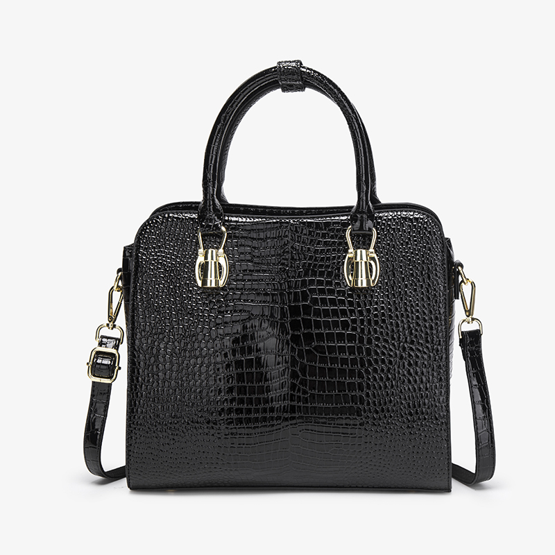 빈티지 블랙 악어 패턴 핸드백 여성용 광택 에나멜 숄더 - Shoulder Bag Structured 리뷰 및 가격