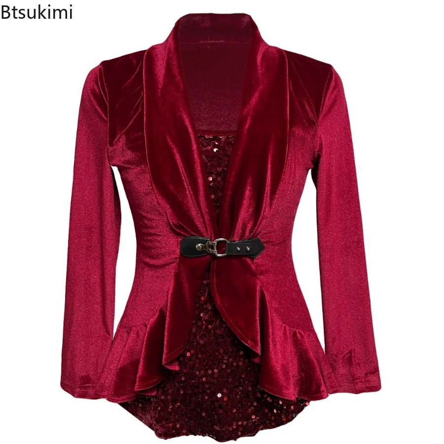 2026 신상 여성 패션 섹시 시퀸 배색 블라우스 자켓 - Women Formal Wear Stitching 리뷰 및 가격