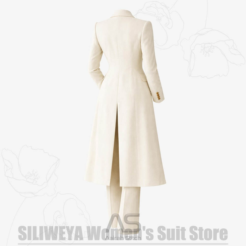여성 정장 3피스 더블 브레스티드 롱 코트 베스트 팬츠 - Women Formal Wear For Party 리뷰 및 가격