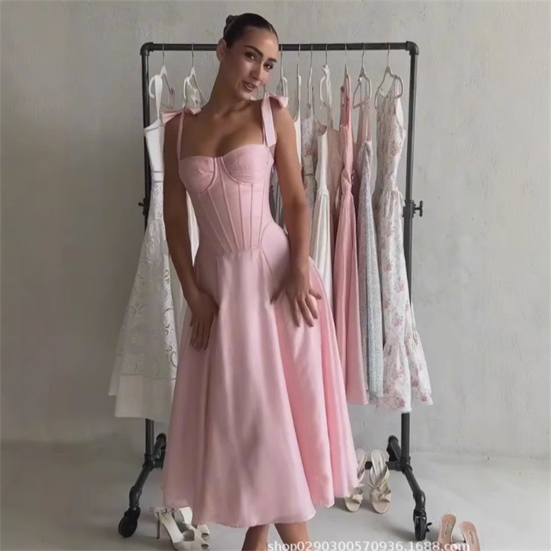 섹시한 핑크 여성 댄스 파티 드레스 민소매 스트랩 라인 - Women'S Holiday Formal Wear 리뷰 및 가격