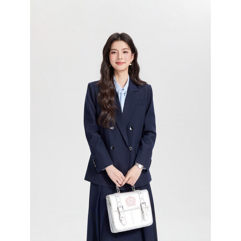 네이비 블루 더블 브레스티드 여성 비즈니스 정장2026 - Women Formal Wear Interview 리뷰 및 가격