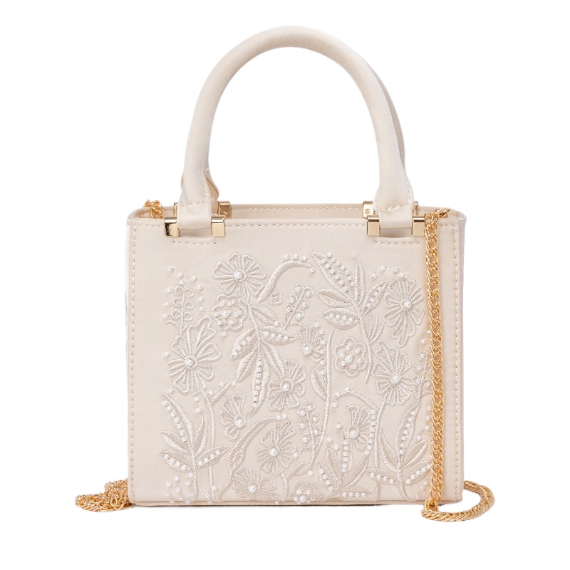자수 진주 핸드백 빈티지 우아한 구조화된 탑 핸들 숄더 - Shoulder Bag Structured 리뷰 및 가격
