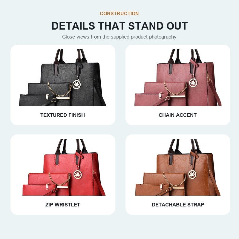 여성용 3종 핸드백 세트 대용량 토트백 숄더백 크로스백 - Shoulder Bag Structured 리뷰 및 가격
