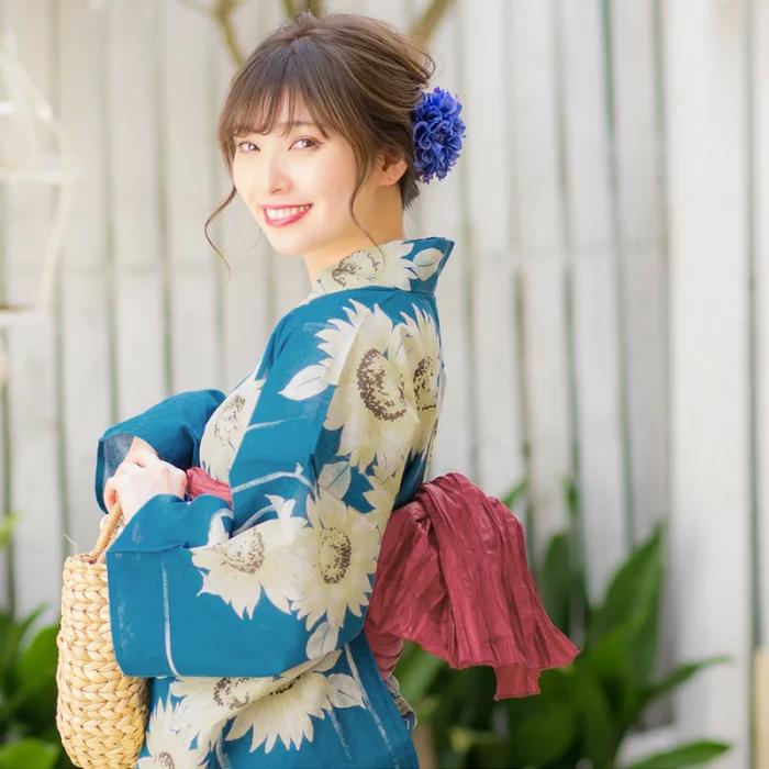 일본 기모노 유카타 여성용 면 전통 의상 스타일 블루  - Women'S Formal Traditional Wear 리뷰 및 가격