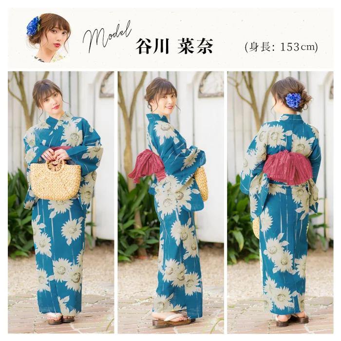 일본 기모노 유카타 여성용 면 전통 의상 스타일 블루  - Women'S Formal Traditional Wear 리뷰 및 가격