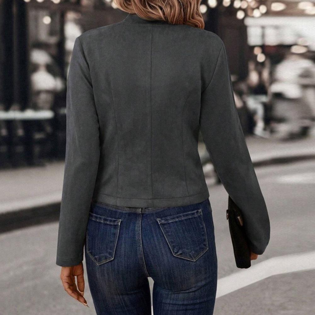 봄 가을 여성 코트 더블 브레스트 스탠드 칼라 버튼 슬 - Women Formal Wear Stitching 리뷰 및 가격