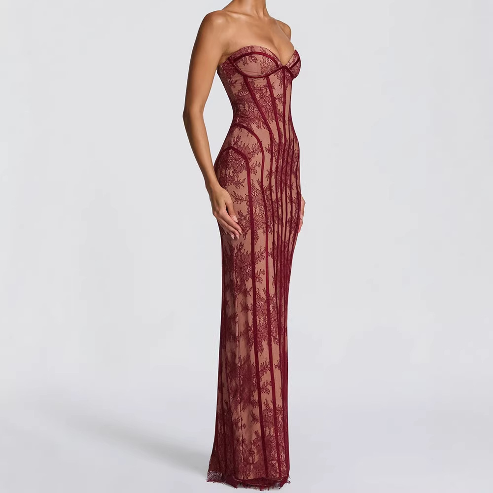 여성용 스트랩리스 바디콘 맥시 드레스 2026 스트라이 - Women Formal Wear For Party 리뷰 및 가격