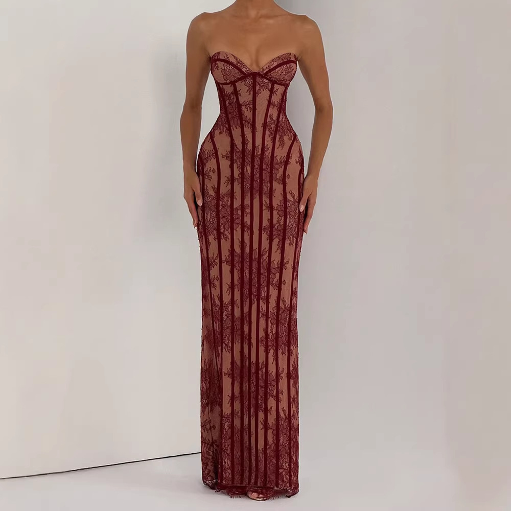 여성용 스트랩리스 바디콘 맥시 드레스 2026 스트라이 - Women Formal Wear For Party 리뷰 및 가격