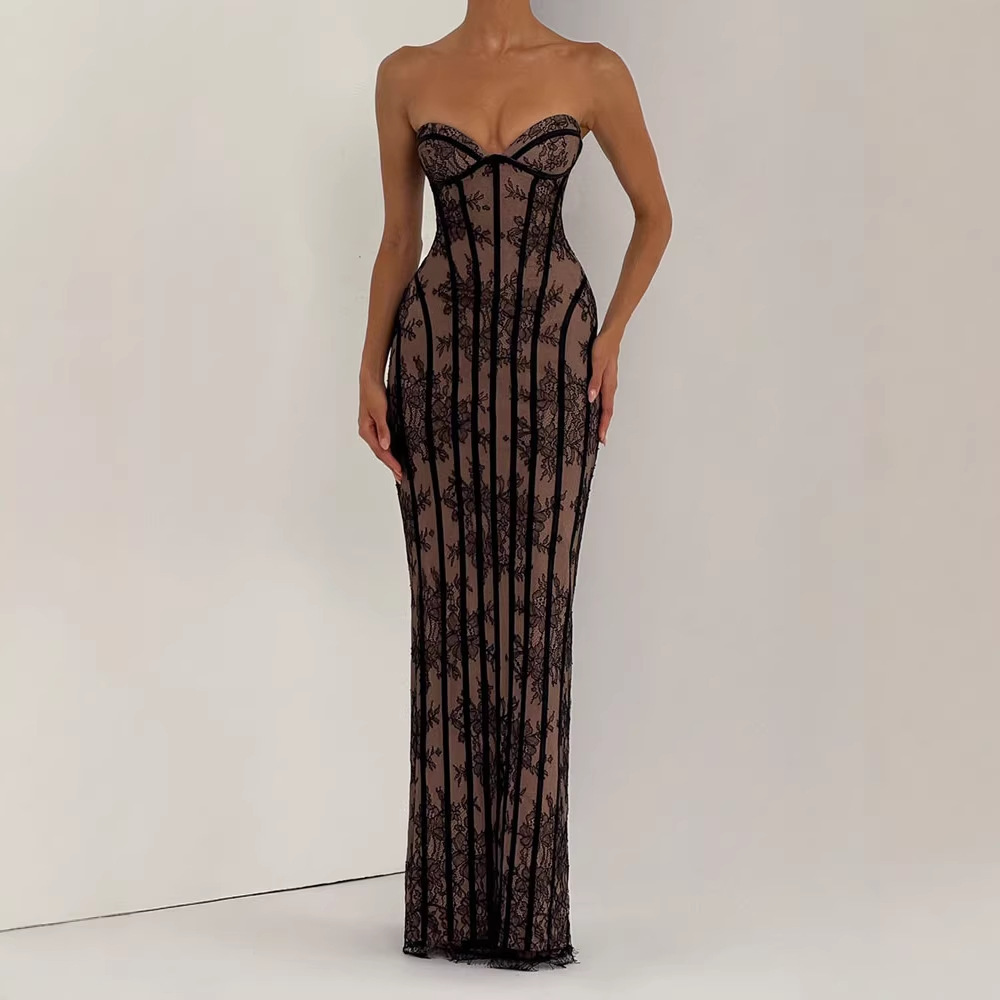 여성용 스트랩리스 바디콘 맥시 드레스 2026 스트라이 - Women Formal Wear For Party 리뷰 및 가격